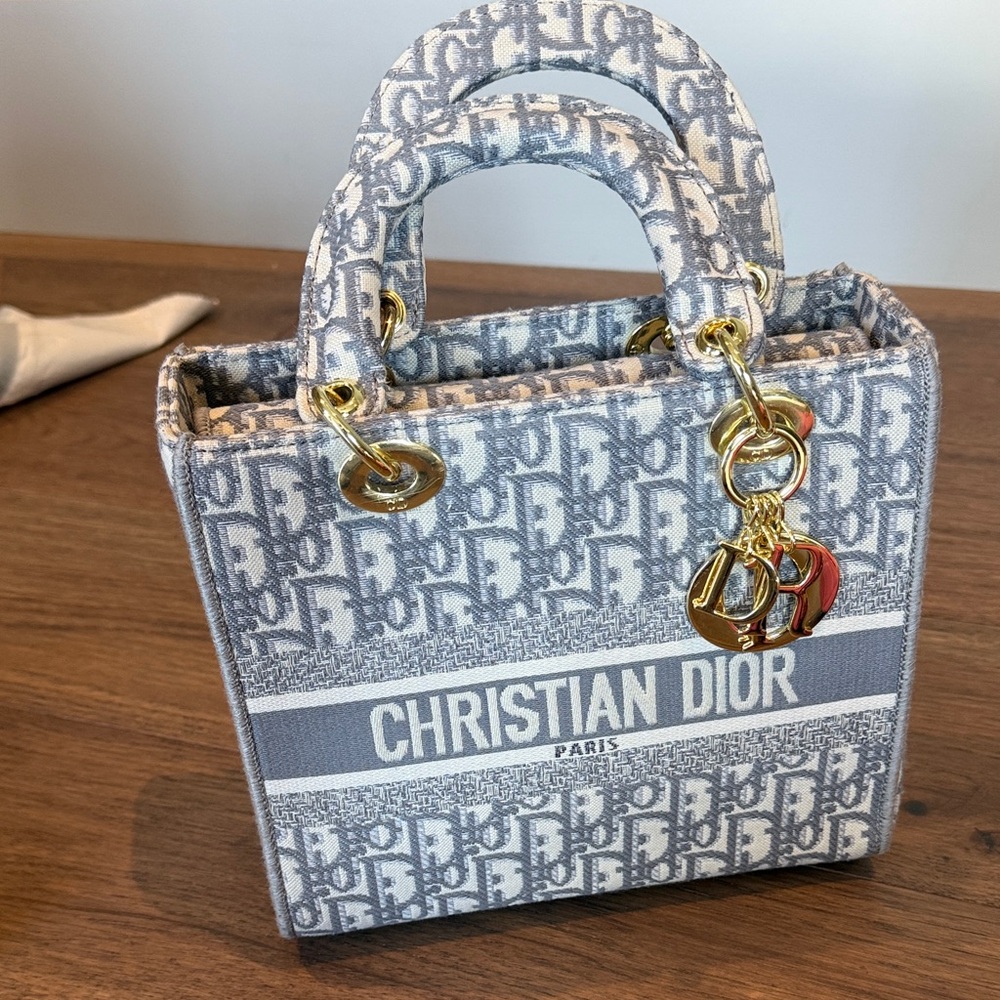 White and Gray farbric Mini Bag